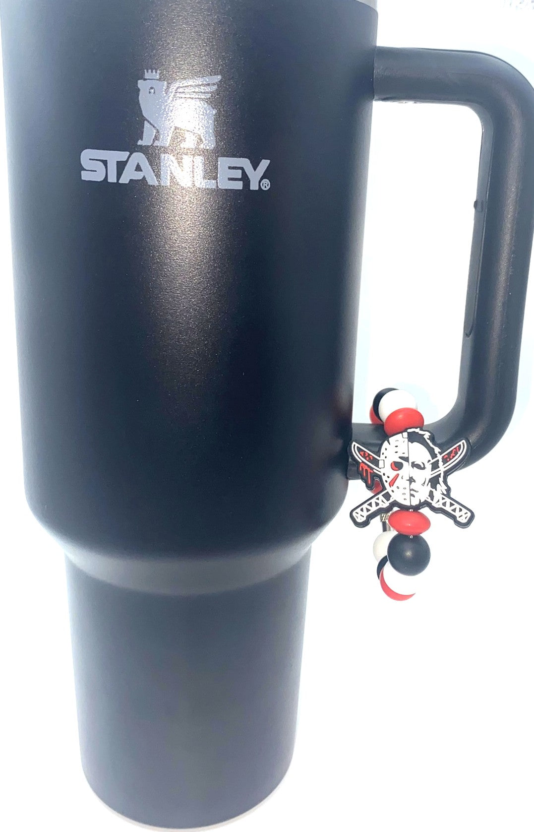 Horror Jason & Michael Faces w/Machete Knives Stanley Tumbler Cup Handle Charm