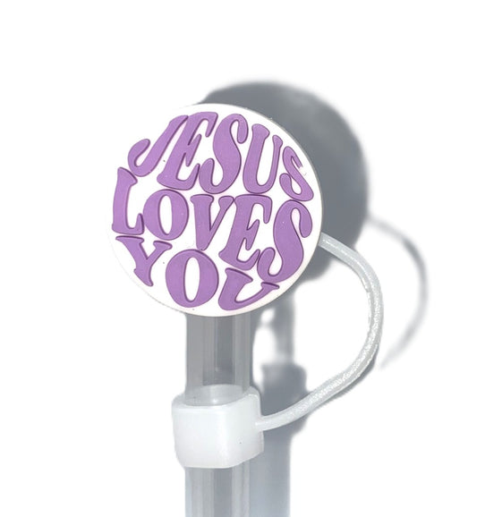 Jesus Loves You Circle Straw Topper