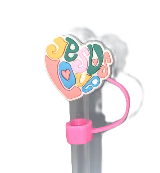 Jesus Love Heart Straw Topper