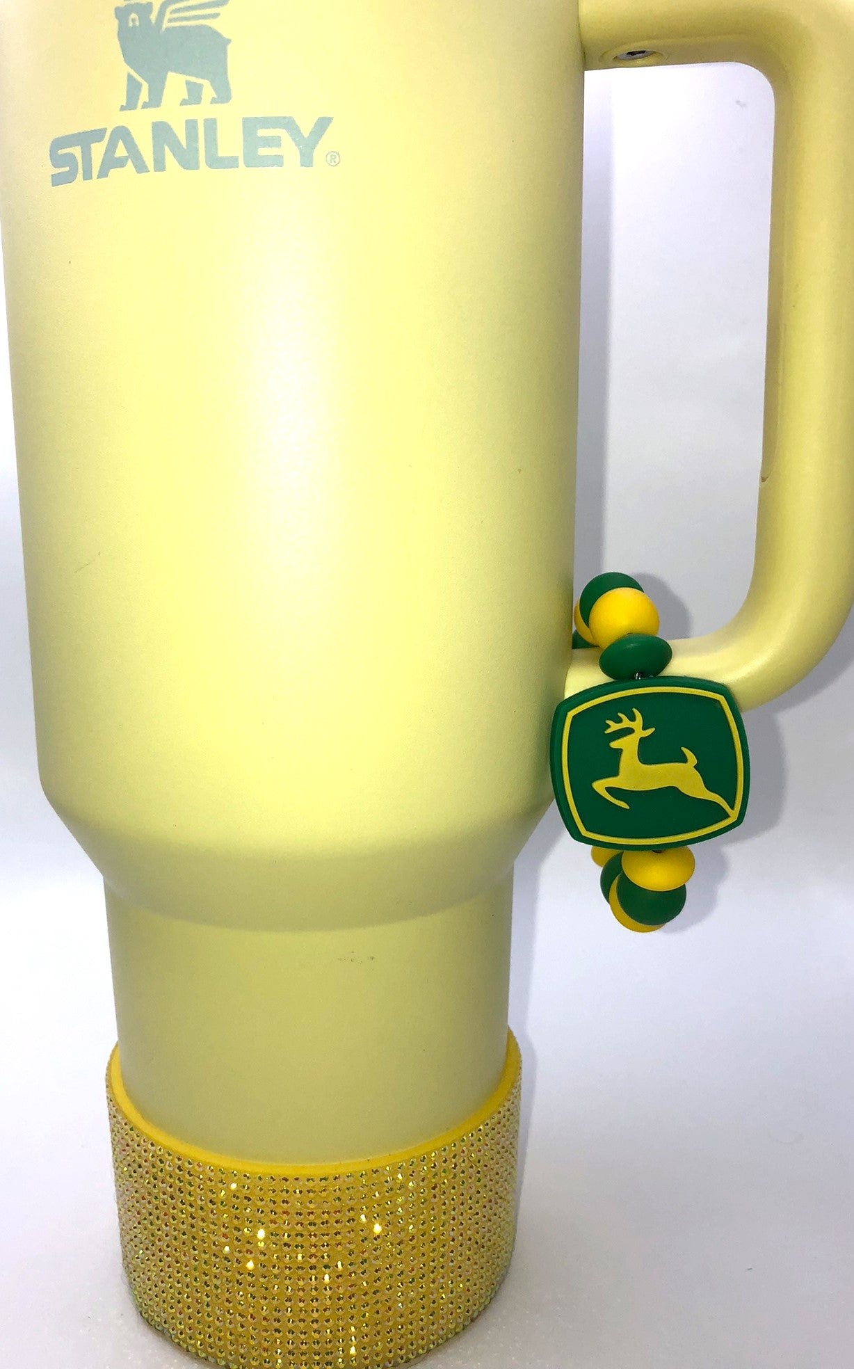 Green Tractor Farm JD Stanley Tumbler Cup Handle Charm