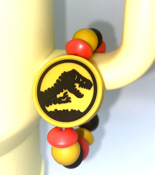 Jurassic T-Rex Dinosaur Round Stanley Tumbler Cup Handle Charm