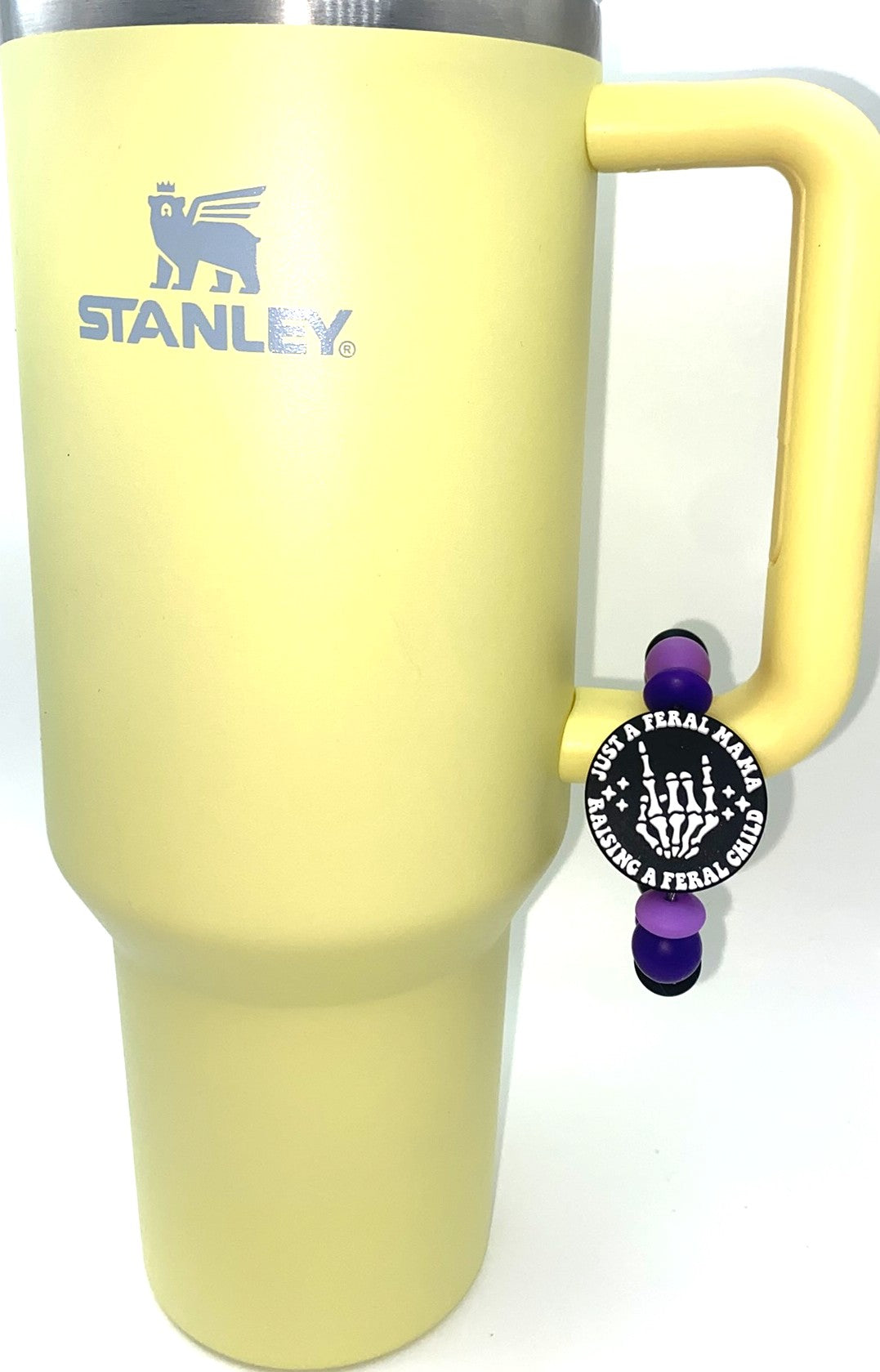 Just A Feral Mama Raising A Feral Child Skellie Hand Stanley Tumbler Cup Handle Charm
