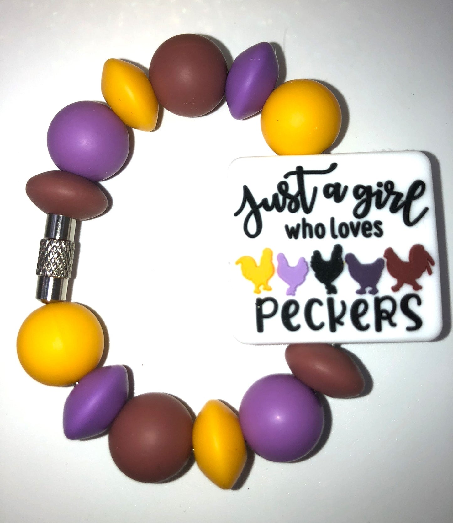 Just A Girl Who Loves Peckers Chicken Stanley Tumbler Cup Handle Charm