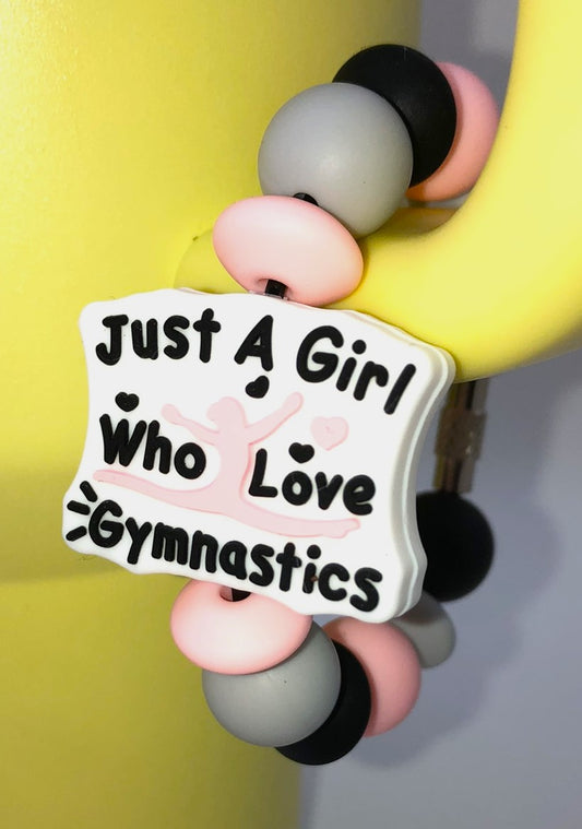 Just A Girl Who Loves Gymnastics Stanley Tumbler Cup Handle Charm