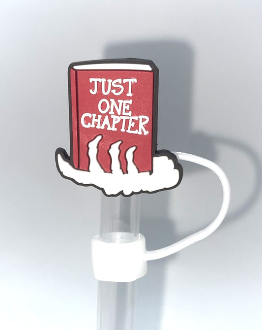 Just One Chapter Skeleton Hand Bookish Bookmark Straw Topper
