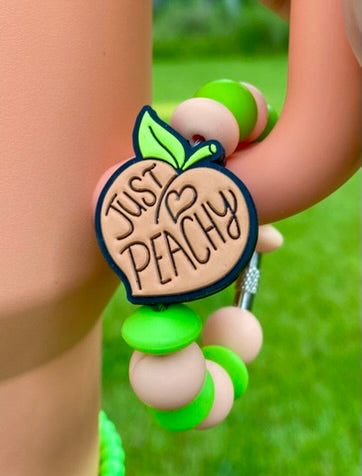 Just Peachy Peach Fruit Stanley Tumbler Cup Handle Charm