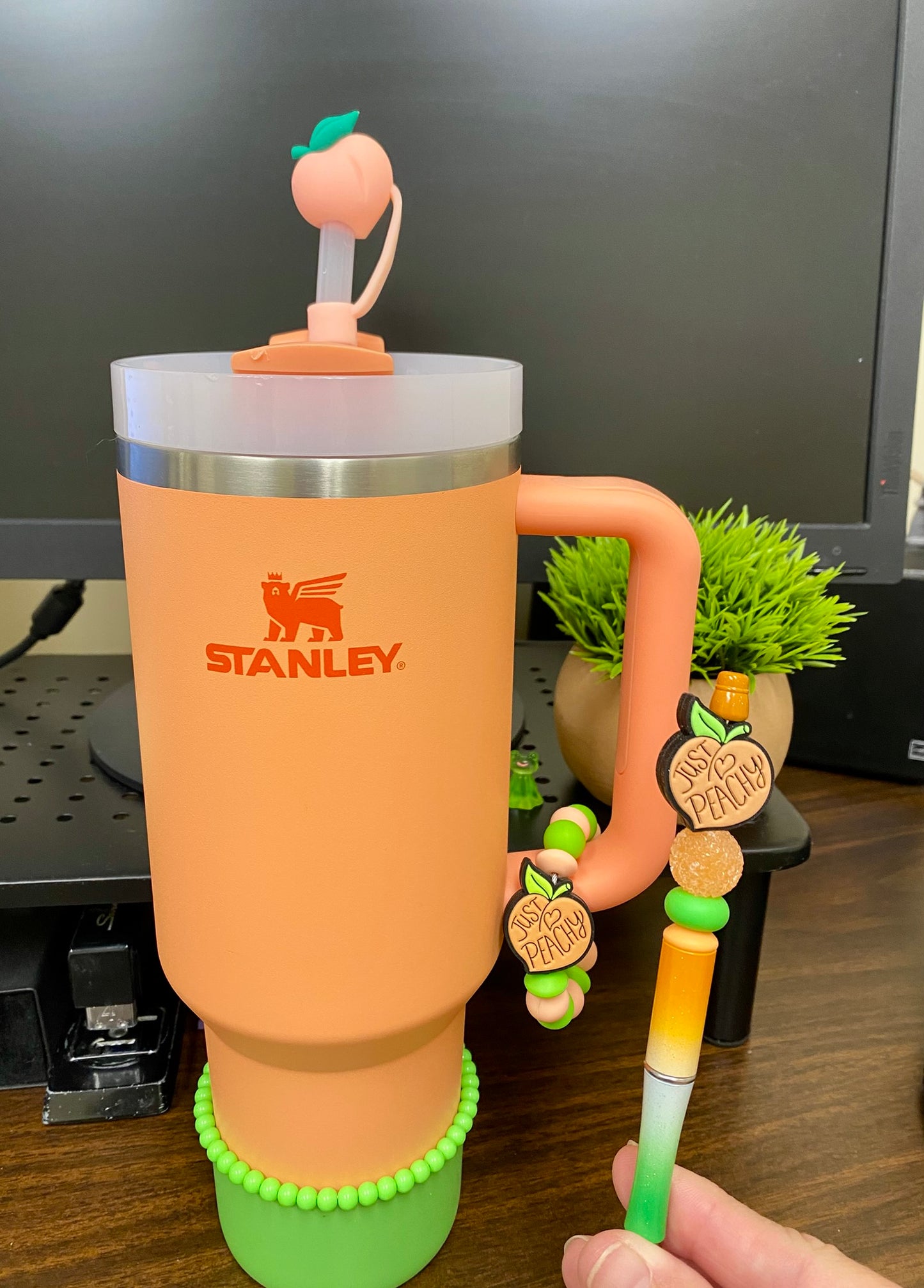 Peach Fruit 3D Straw Topper