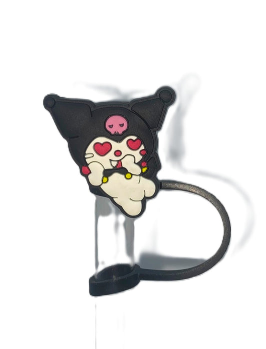 Cute Kitty White Rabbit In Jester's Hat Straw Topper