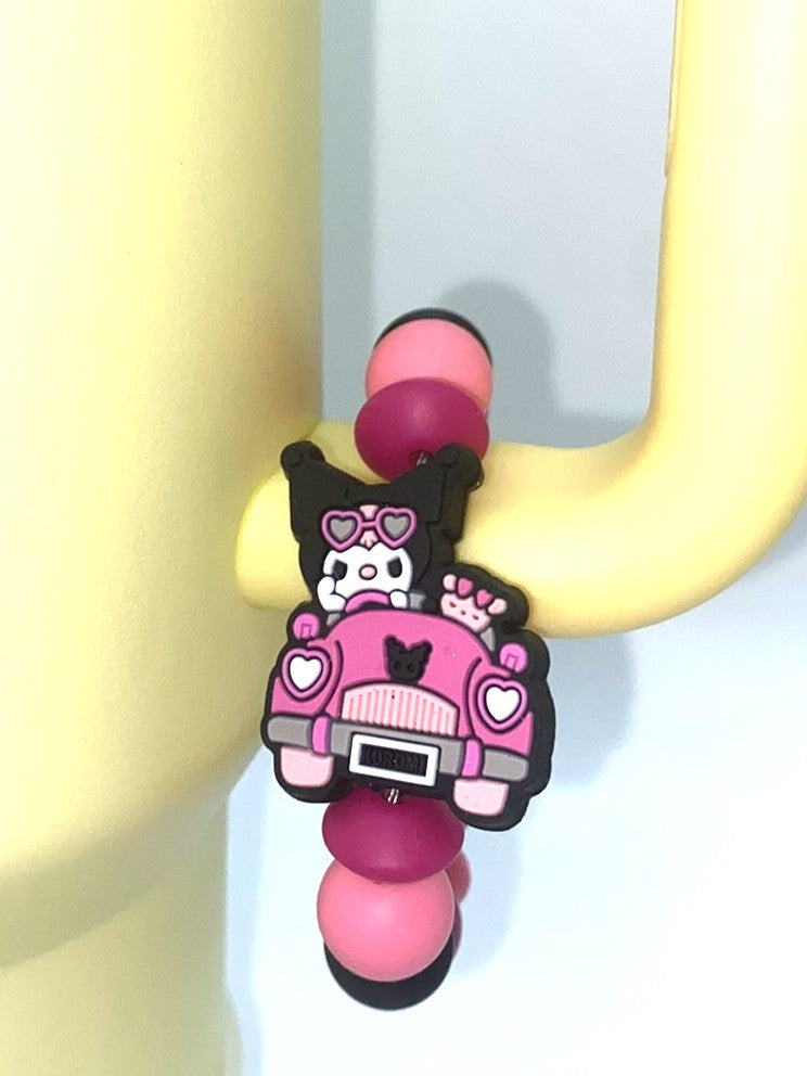 Cute Kitty Jester White Rabbit In Car Stanley Cup Tumbler Handle Charm