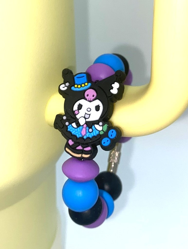 Cute Kitty Jester White Rabbit In Dress Stanley Cup Tumbler Handle Charm