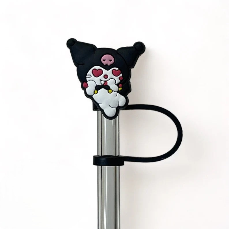Cute Kitty Jester White Rabbit Straw Topper