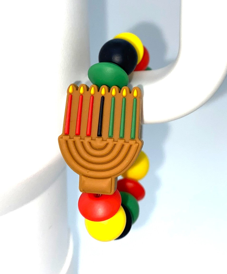 Kwanzaa Kinara Candles Stanley Tumbler Cup Handle Charm