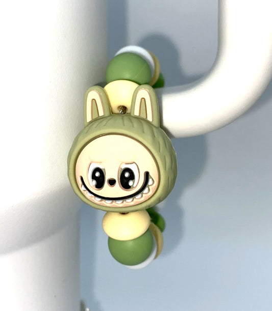 Elvish Furry Forest Monster Bubu Head 3d Green Stanley Tumbler Cup Handle Charm