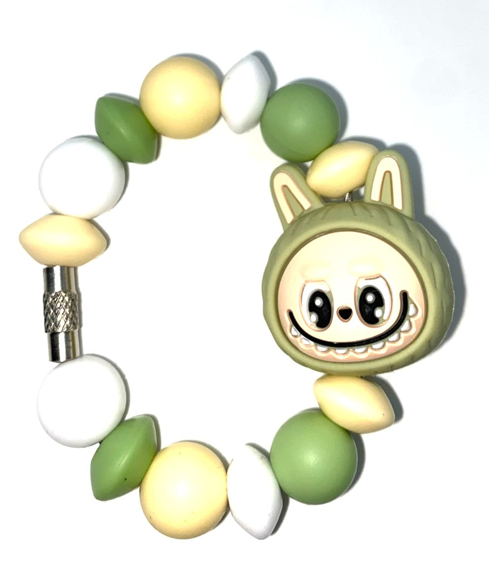 Elvish Furry Forest Monster Bubu Head 3d Green Stanley Tumbler Cup Handle Charm