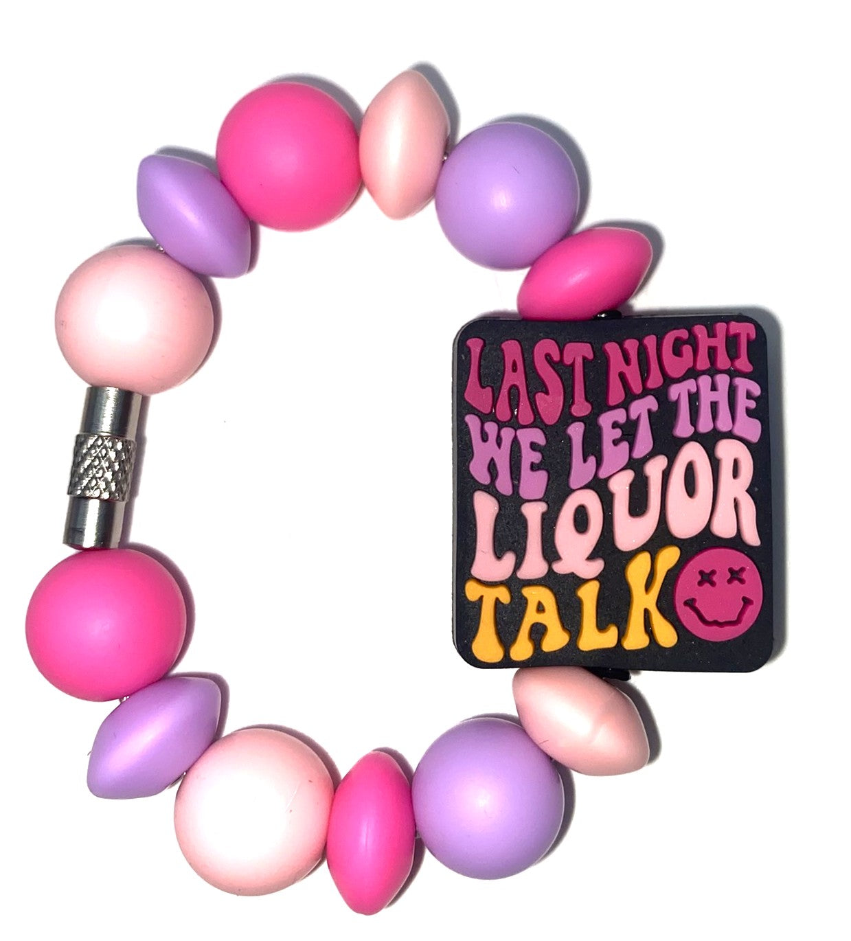 Last Night We Let The Liquor Talk Pink Country Music Star Singer Stanley Tumbler Cup Handle Charm