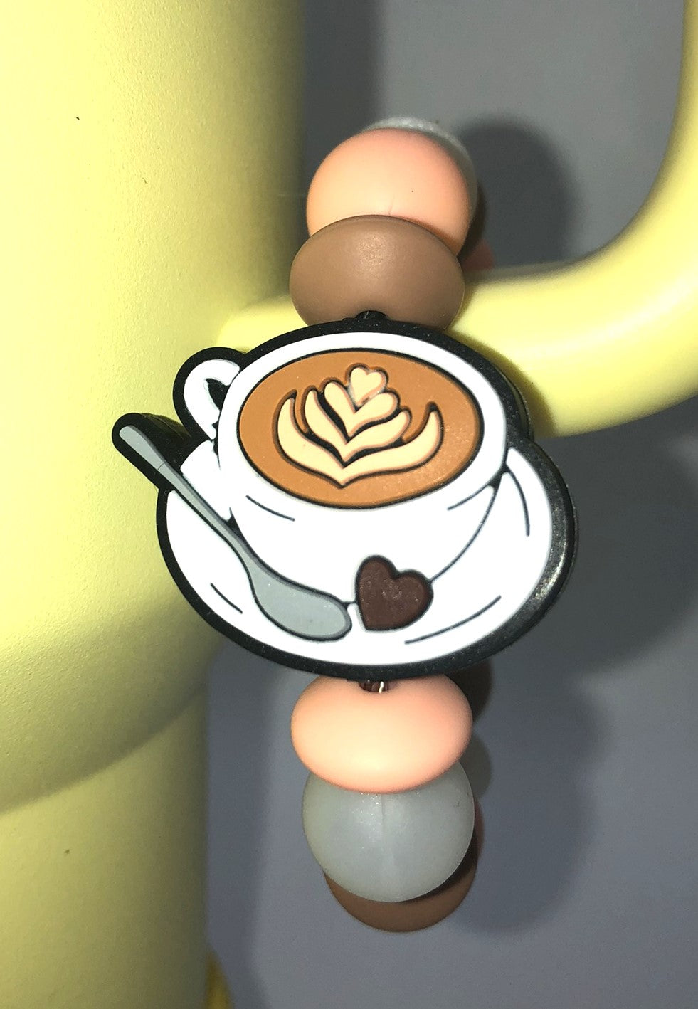 Espresso Latte Art Coffee Cup On Saucer Stanley Tumbler Cup Handle Charm