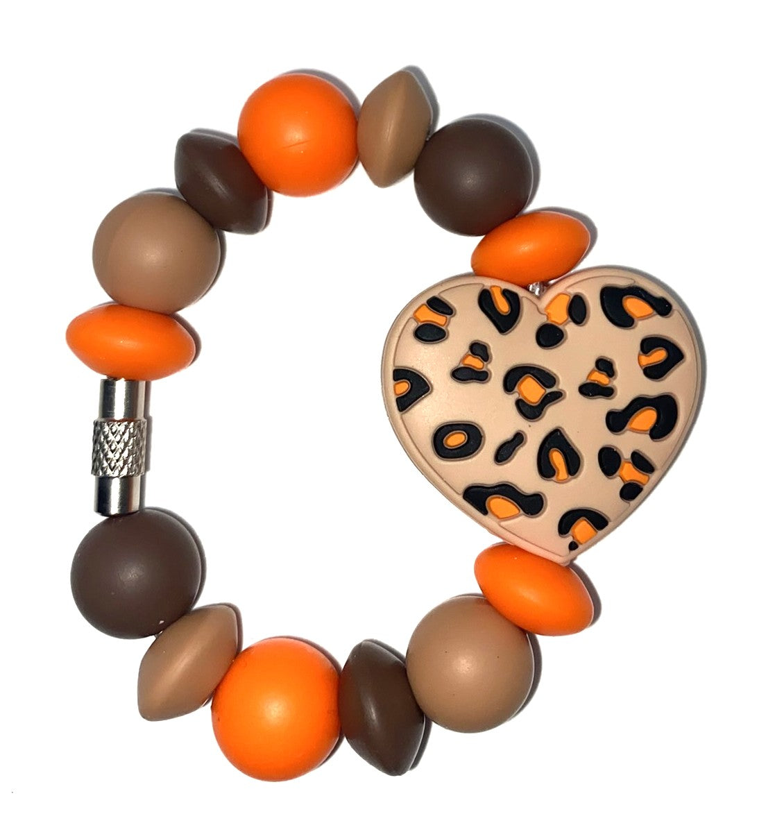 Leopard Print Heart Orange Stanley Tumbler Cup Handle Charm