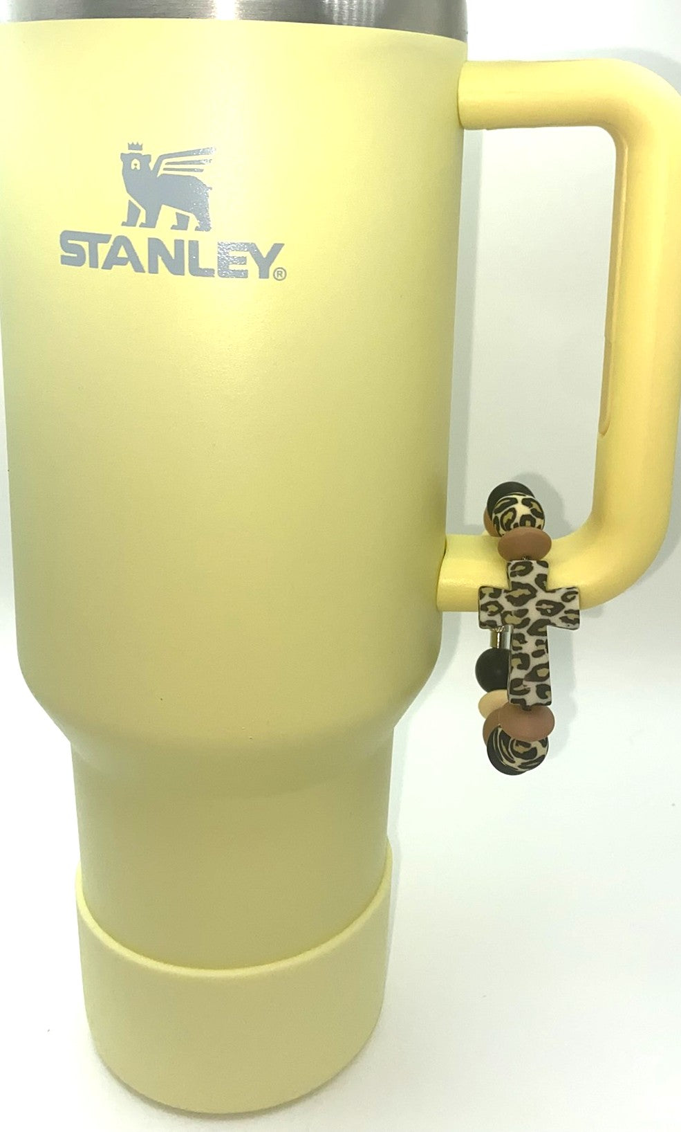 Leopard Print Cross Stanley Tumbler Cup Handle Charm