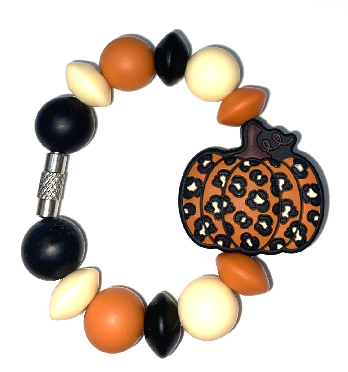 Dark Orange Leopard Pumpkin Stanley Tumbler Cup Handle Charm
