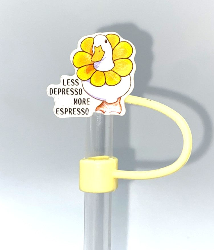 Less Depresso More Espresso Goose Straw Topper