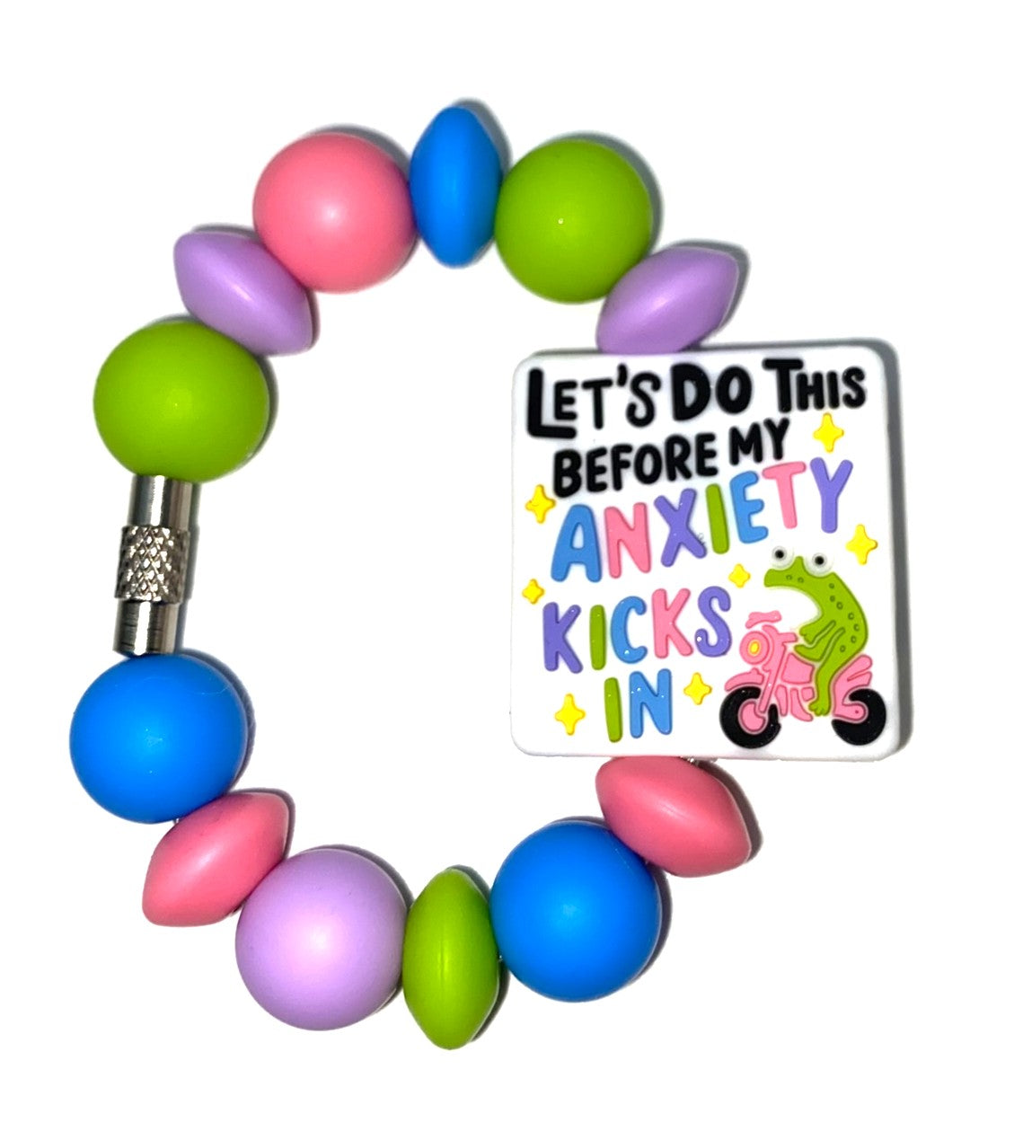 Let's Do This Before My Anxiety Kicks In Frog on Moped Stanley Tumbler Cup Handle Charm
