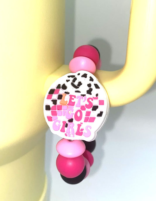 Let's Go Girls Cowboy Hat Disco Ball Stanley Tumbler Cup Handle Charm