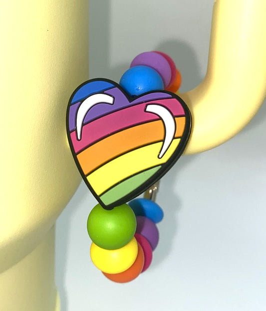 Colorful Heart LF Stanley Tumbler Cup Handle Charm