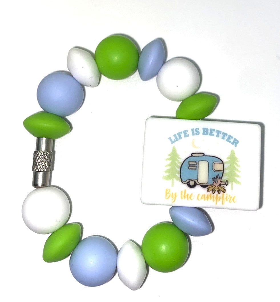 Life Is Better By The Campfire Camper Stanley Tumbler Cup Handle Charm