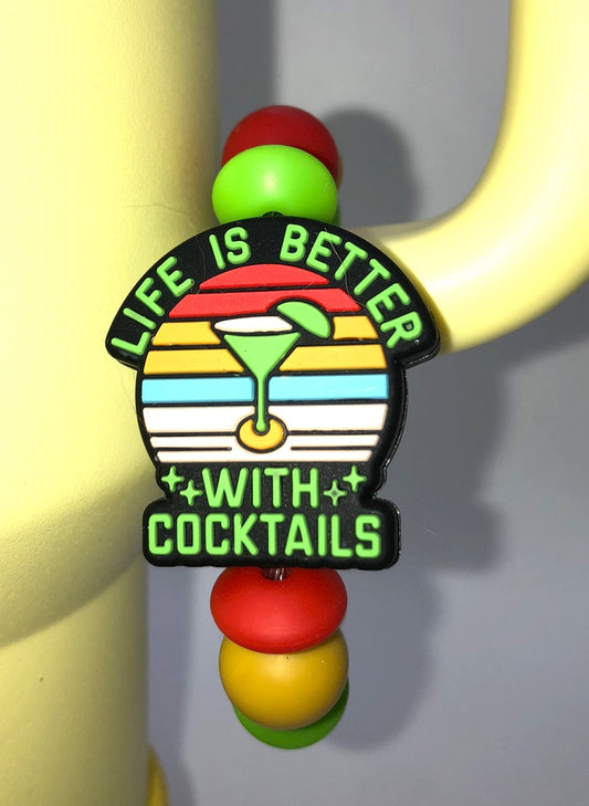 Life Is Better With Cocktails Stanley Tumbler Cup Handle Charm