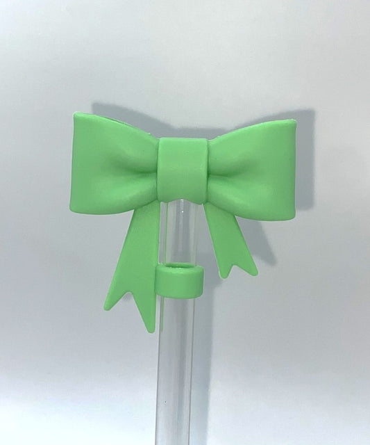 Bow Light Green Straw Topper