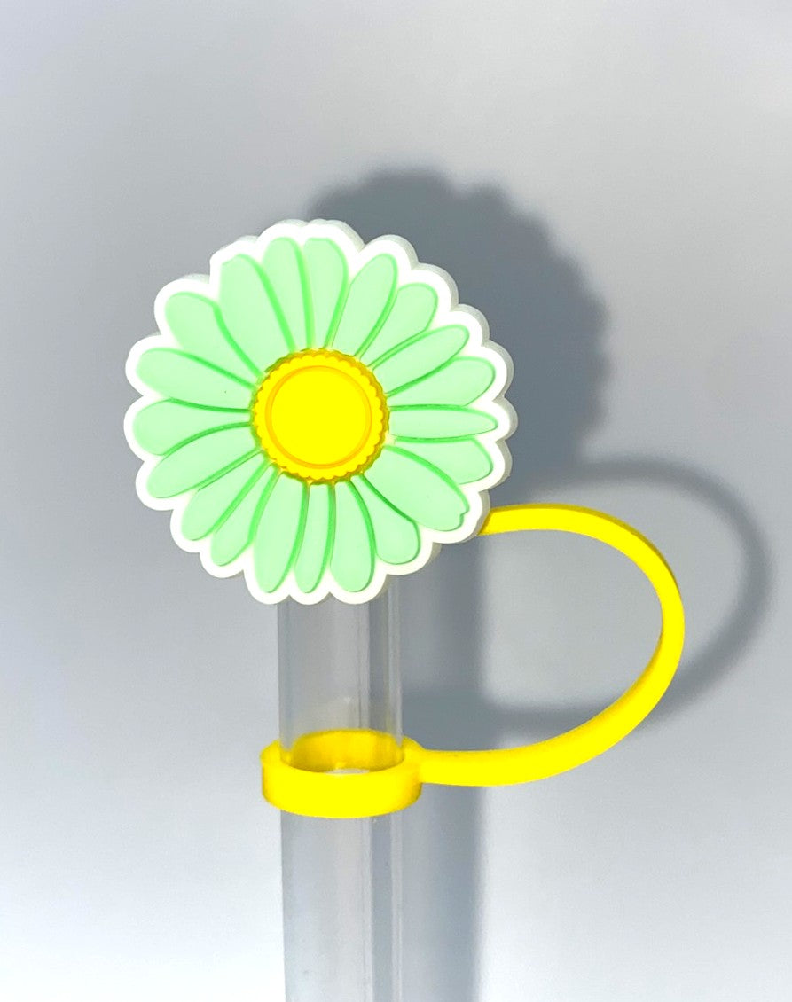 Light Green Daisy Flower Straw Topper