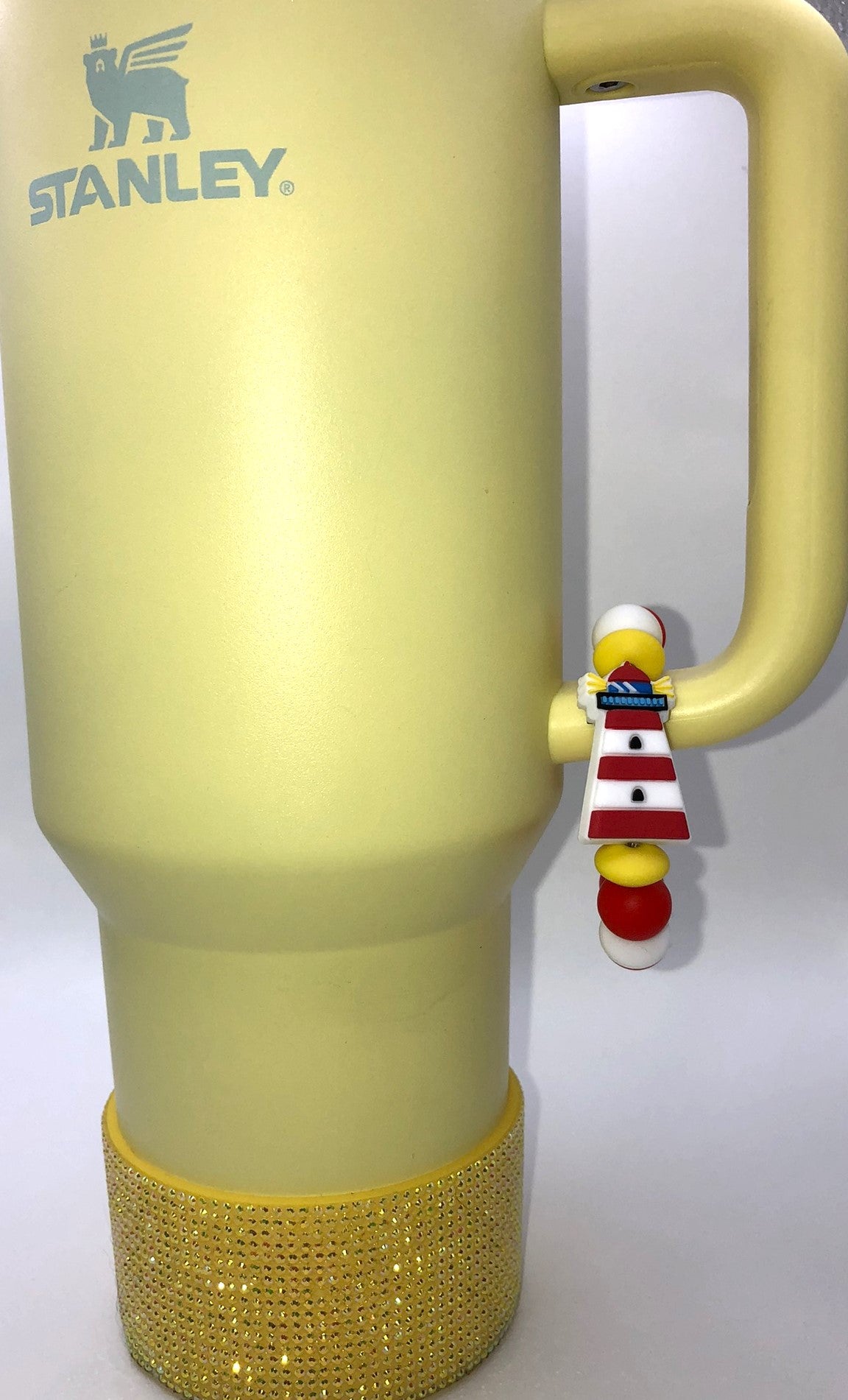 Red & White Striped Lighthouse Stanley Tumbler Cup Handle Charm