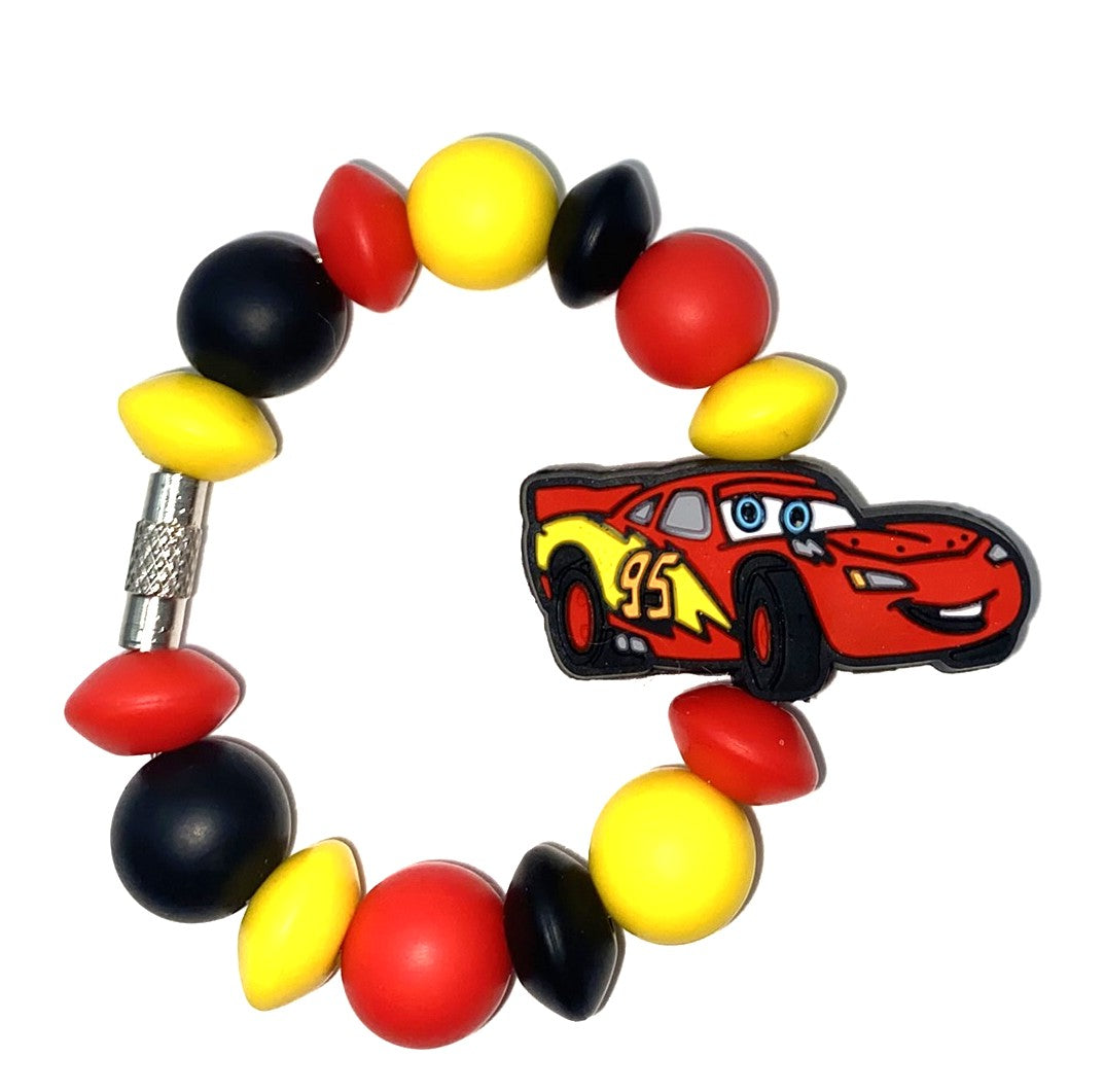 Cartoon Race Car Lightning Stanley Tumbler Cup Handle Charm