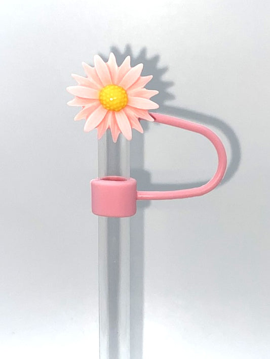 Light Pink Daisy Jagged Flower Straw Topper