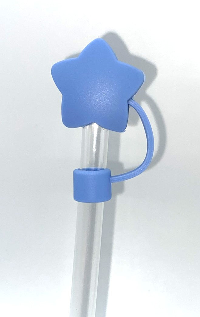 Soft Blue Star 3D Straw Topper