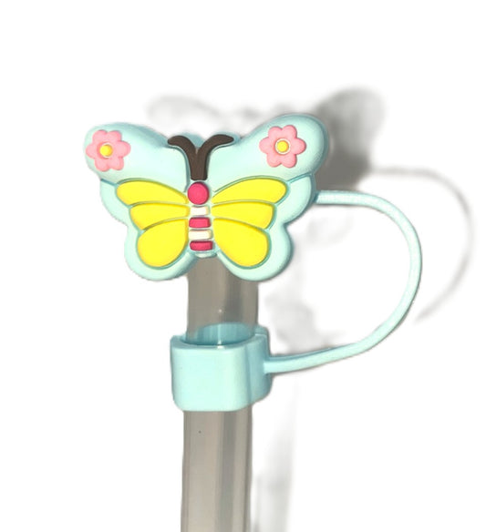 Light Blue Butterfly Straw Topper