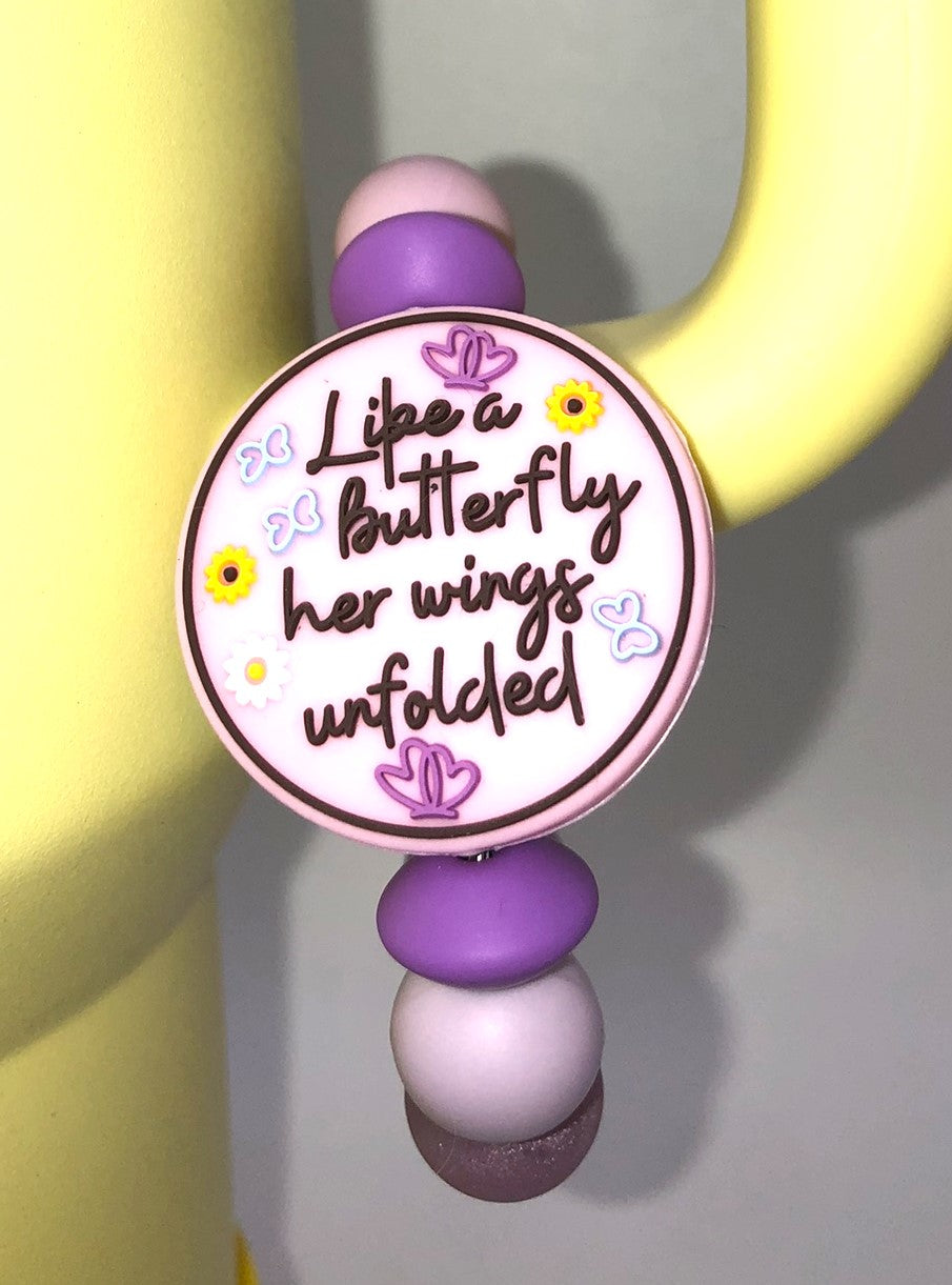 Like A Butterfly Her Wings Unfolded Stanley Tumbler Cup Handle Charm