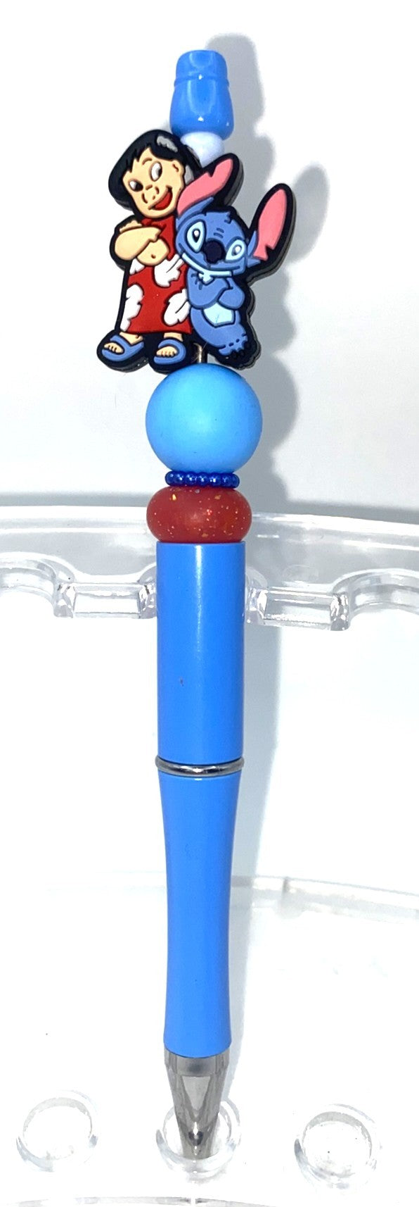 Hawaiian Girl & Blue Alien Beaded Pen