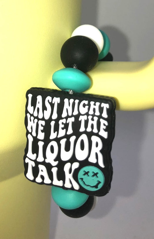 Last Night We Let The Liquor Talk Teal Country Music Star Singer Stanley Tumbler Cup Handle Charm