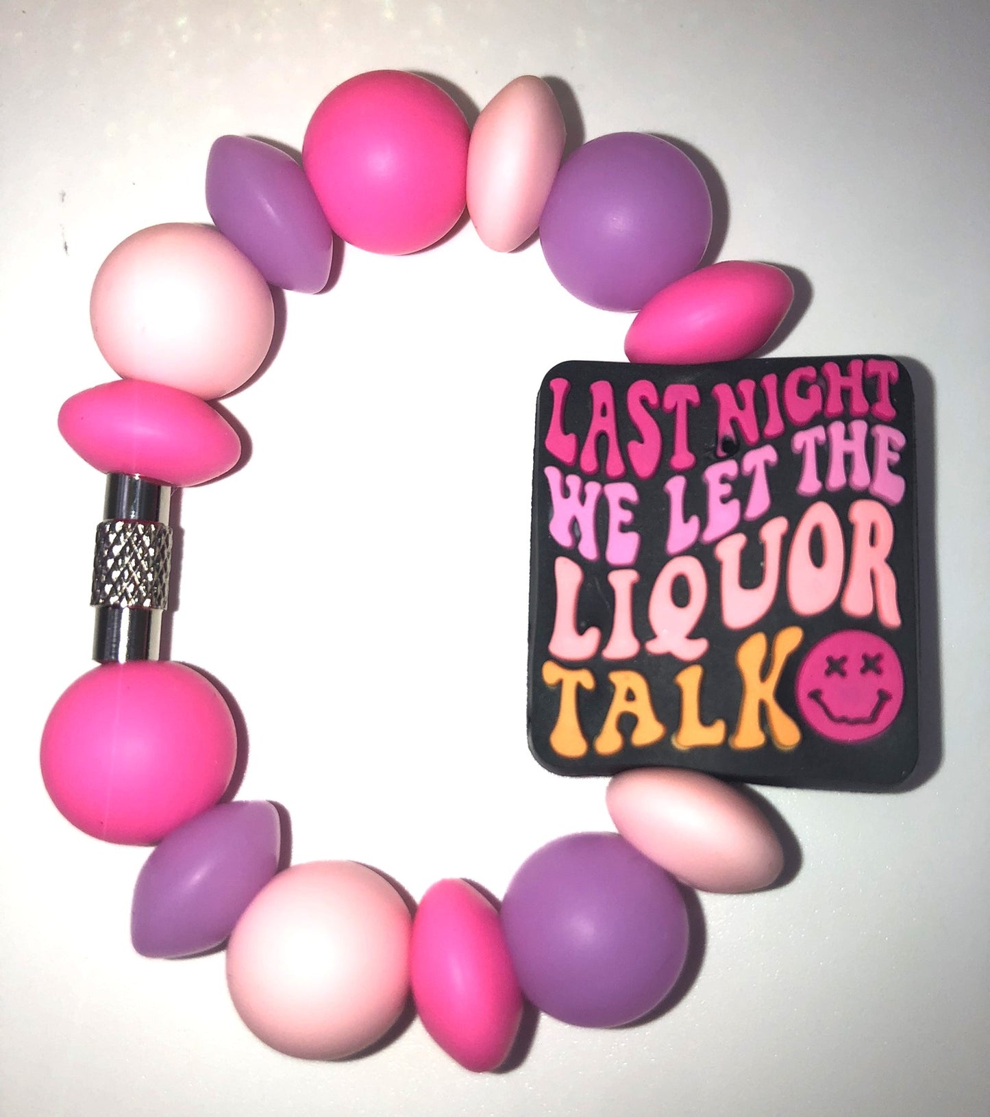 Last Night We Let The Liquor Talk Pink Country Music Star Singer Stanley Tumbler Cup Handle Charm