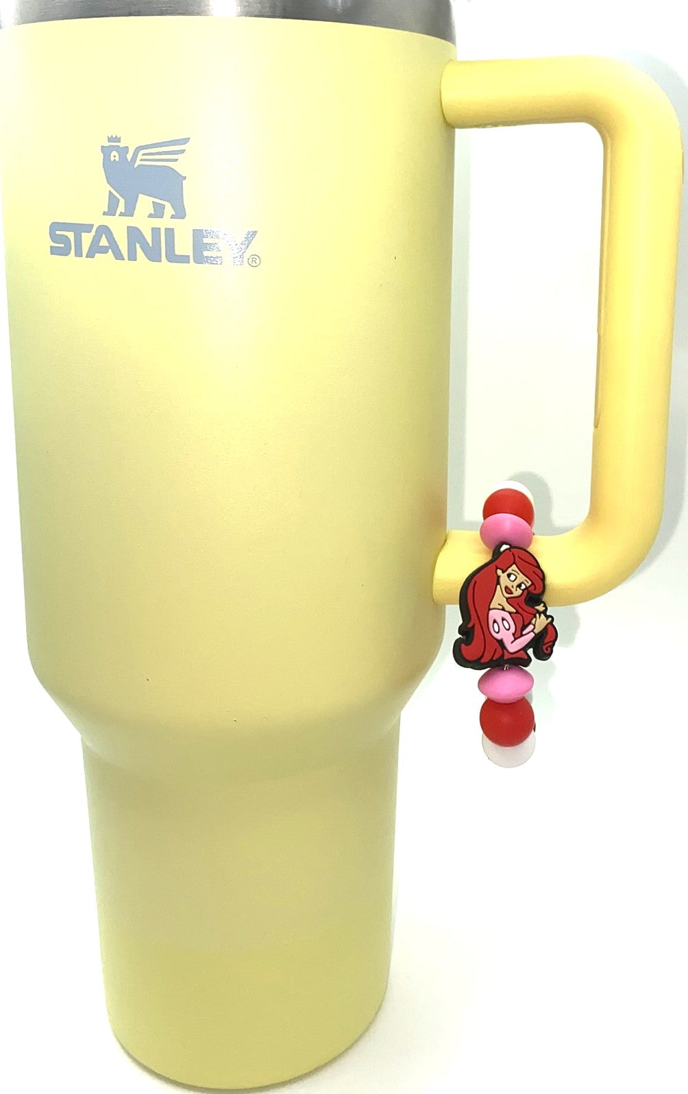 Little Red Mermaid Cartoon Girl Upper Body Princess Stanley Tumbler Cup Handle Charm