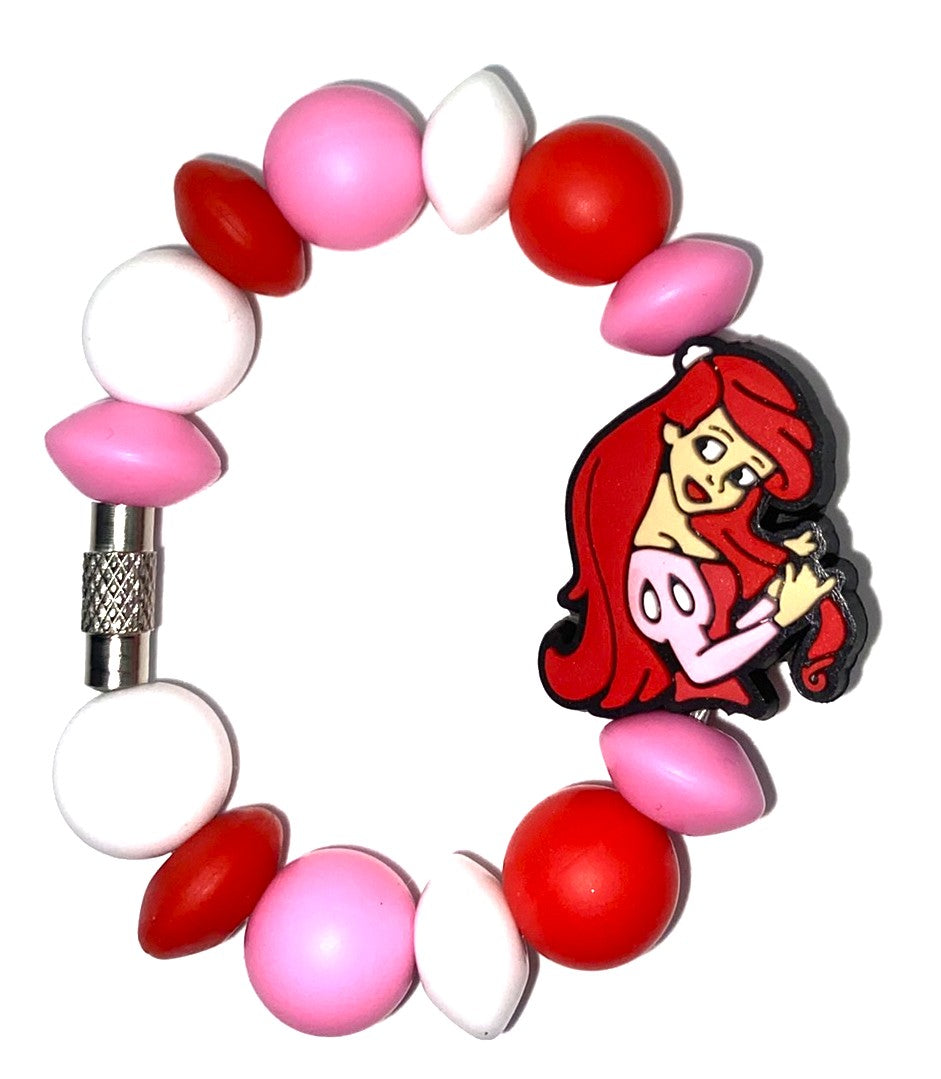 Little Red Mermaid Cartoon Girl Upper Body Princess Stanley Tumbler Cup Handle Charm