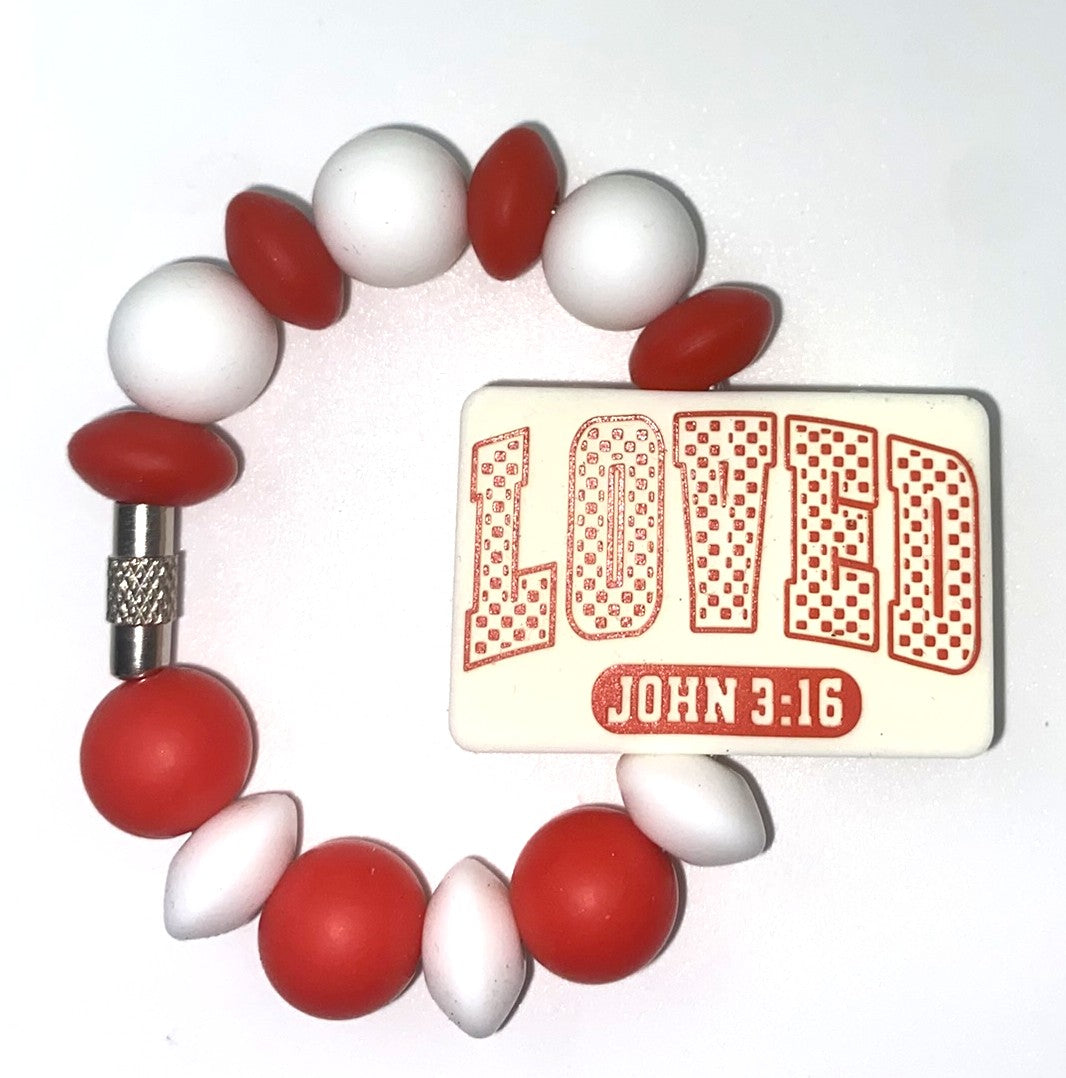 Loved John 3:16 Stanley Tumbler Cup Handle Charm