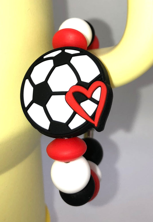 Love Soccer Ball Stanley Tumbler Cup Handle Charm