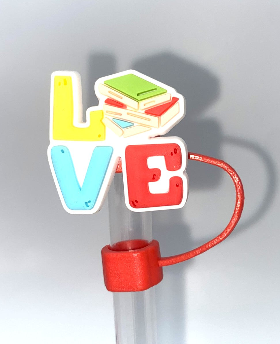 Love Books Bookish Straw Topper