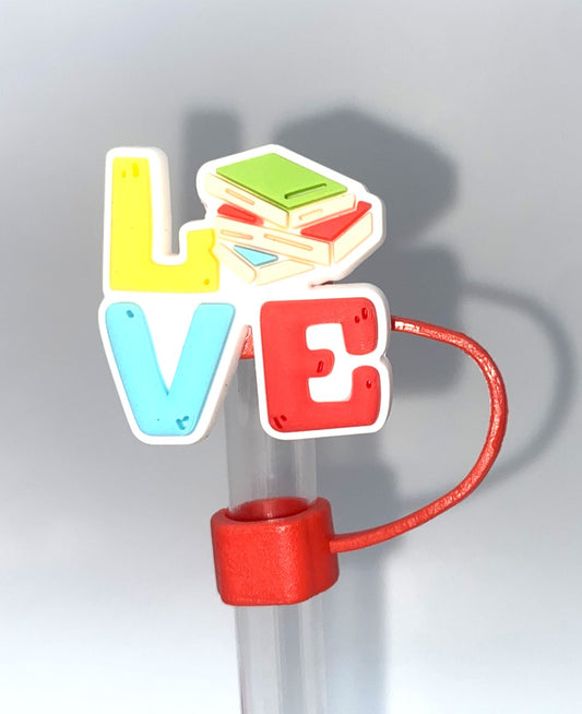 Love Books Bookish Straw Topper