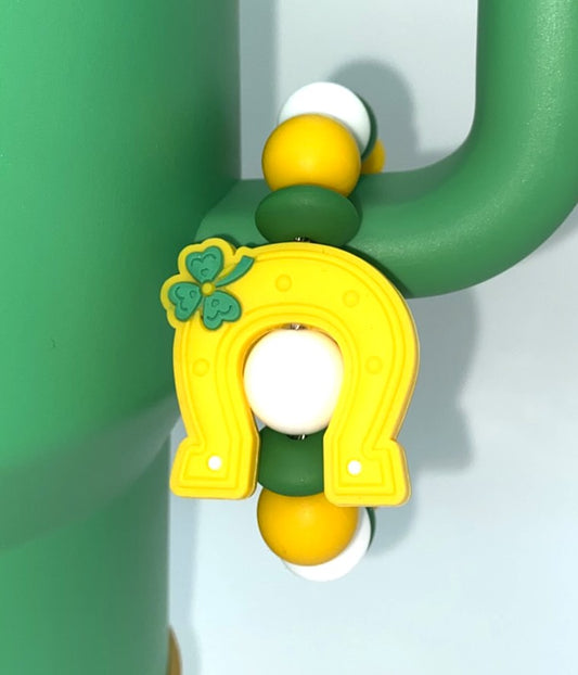 Lucky Horseshoe & Clover St Patrick's Stanley Tumbler Cup Handle Charm