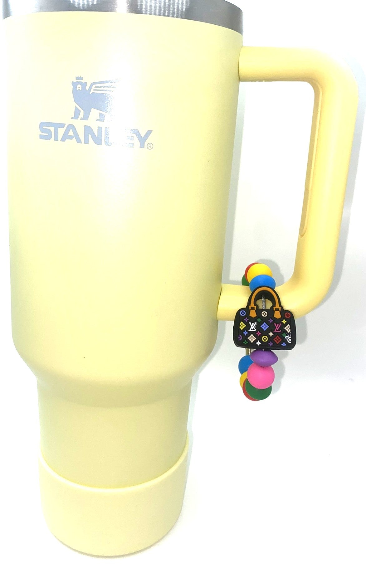 Designer Purse Hand Bag LV Black Colorful Stanley Tumbler Cup Handle Charm