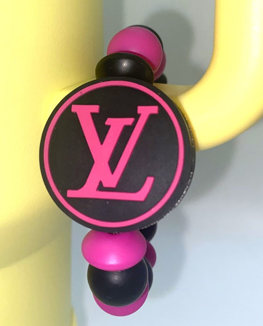 Designer Pink & Black LV Stanley Tumbler Cup Handle Charm