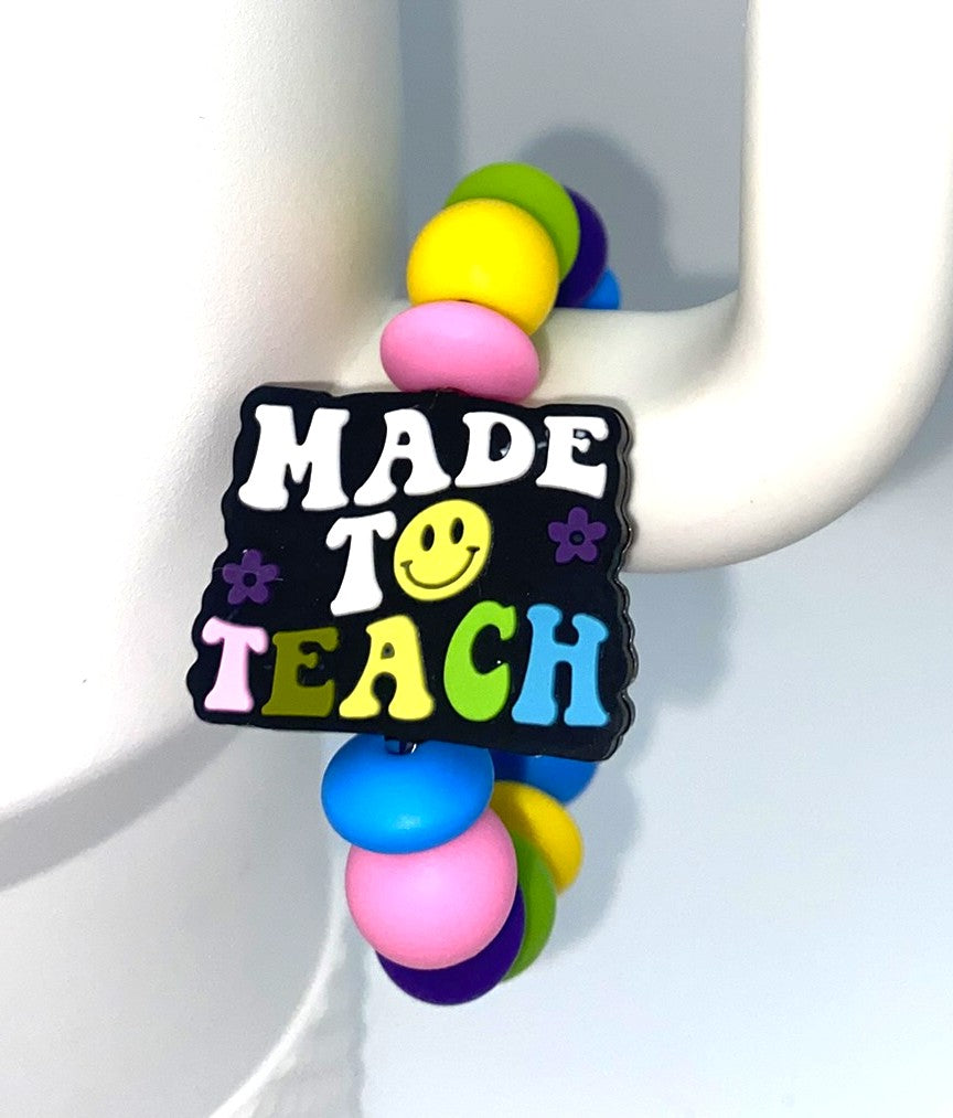 Made To Teach Smiley Face Stanley Tumbler Cup Handle Charm